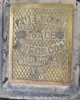 Vintage American Scale Company Washington DC, 1¢ "Your Wate and Fate" Novelty Standing Scale "Your Fortune Shown Here". Early 20th Century. Measures 50"T x 12"W.
