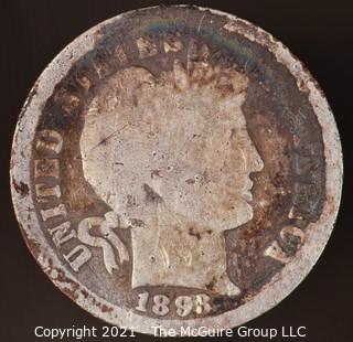 Coins: Silver Barber Dime: 1898-P