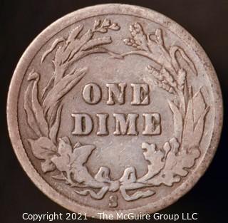 Coins: Silver Barber Dime: 1916-S