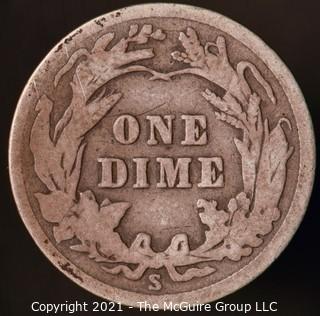 Coins: Silver Barber Dime: 1915-S