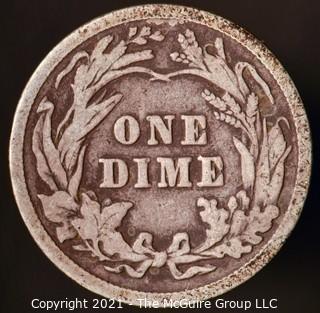 Coins: Silver Barber Dime: 1915-P