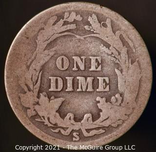 Coins: Silver Barber Dime: 1914-S