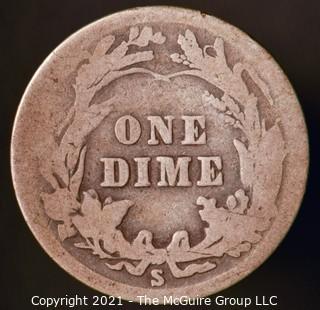 Coins: Silver Barber Dime: 1914-S