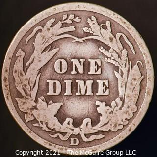 Coins: Silver Barber Dime: 1914-D