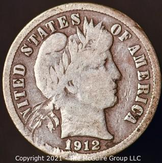 Coins: Silver Barber Dime: 1912-S