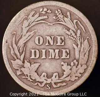 Coins: Silver Barber Dime: 1912-S