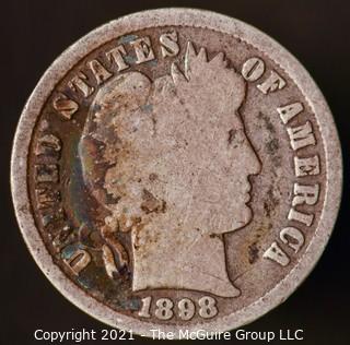 Coins: Silver Barber Dime: 1898-P