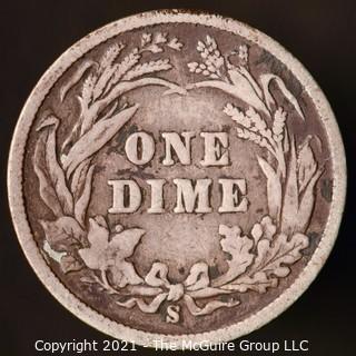 Coins: Silver Barber Dime: 1899-S