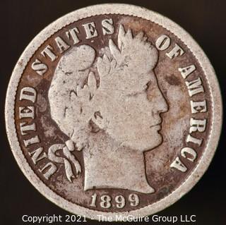 Coins: Silver Barber Dime: 1899-S