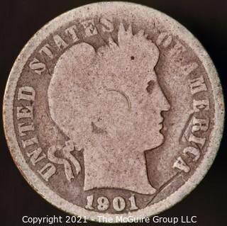 Coins: Silver Barber Dime: 1901-O