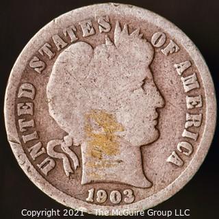 Coins: Silver Barber Dime: 1903-P