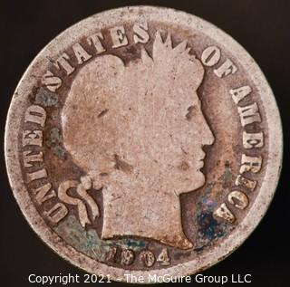 Coins: Silver Barber Dime: 1904-P