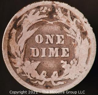 Coins: Silver Barber Dime: 1904-P