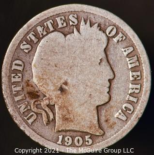 Coins: Silver Barber Dime: 1905-O