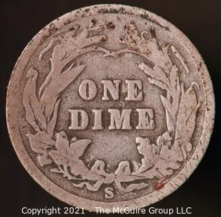 Coins: Silver Barber Dime: 1905-S