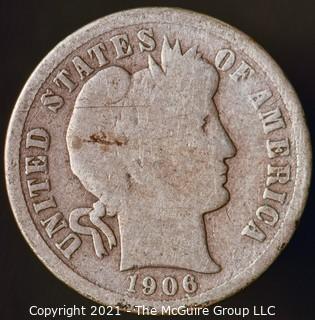 Coins: Silver Barber Dime: 1905-P