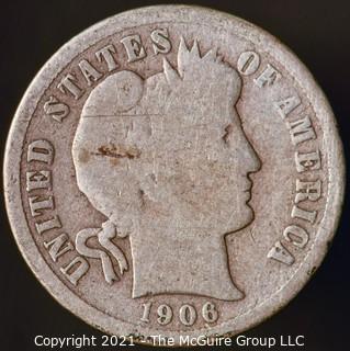 Coins: Silver Barber Dime: 1905-P