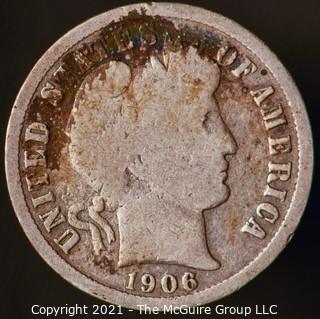 Coins: Silver Barber Dime: 1906-D