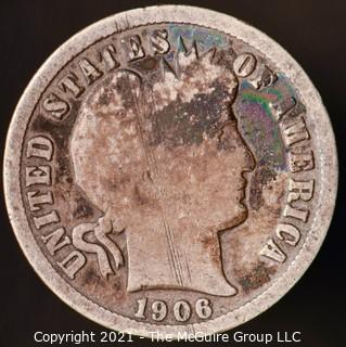 Coins: Silver Barber Dime: 1906-O