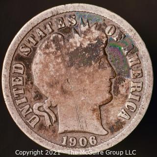 Coins: Silver Barber Dime: 1906-O