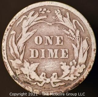 Coins: Silver Barber Dime: 1907-P