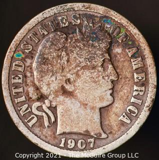 Coins: Silver Barber Dime: 1907-P