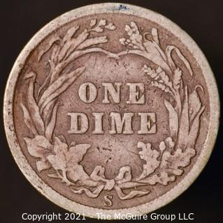 Coins: Silver Barber Dime: 1907-S