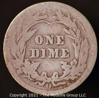 Coins: Silver Barber Dime: 1908-O