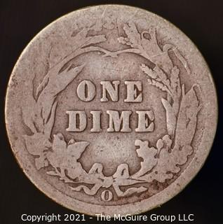 Coins: Silver Barber Dime: 1908-O