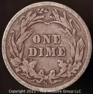 Coins: Silver Barber Dime: 1908-S