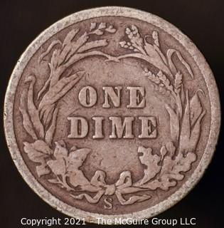 Coins: Silver Barber Dime: 1908-S