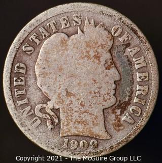 Coins: Silver Barber Dime: 1909-P