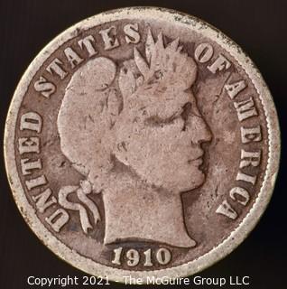 Coins: Silver Barber Dime: 1910-D