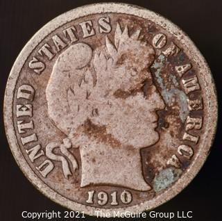 Coins: Silver Barber Dime: 1910-S