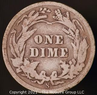 Coins: Silver Barber Dime: 1910-S