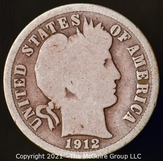 Coins: Silver Barber Dime: 1912-P