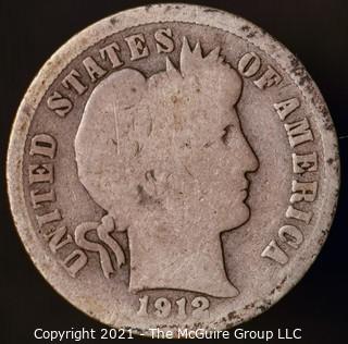 Coins: Silver Barber Dime: 1912-D