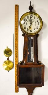 Vintage Union Petroleum Company Banjo Style Wall Clock by E. Ingraham & Co., Bristol, Conn.  Movement not original  Measures 36" tall.