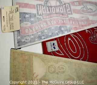 Three (3) Washington Nationals Baseball Felt Pennants Celebrating Return to RFK Stadium.  One with stitched Logo. 