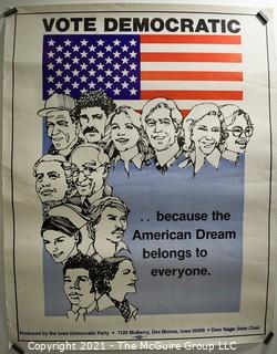 Iowa Democratic Party Poster "Vote Democratic".  Measures 18" x 22"