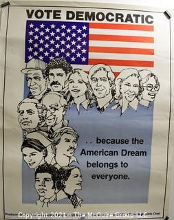 Iowa Democratic Party Poster "Vote Democratic".  Measures 18" x 22"