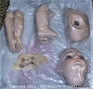 Collectible: Ceramic Doll Making Supplies - Heads, Hair and Torso Parts