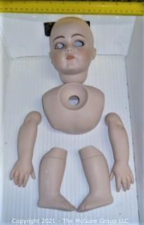 Collectible: Ceramic Doll Making Supplies - Heads, Hair and Torso Parts