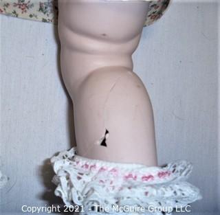 Collectible: Doll: Vintage Style Custom Made by Sarah Young. Ceramic Head and Extremities' (repaired leg)