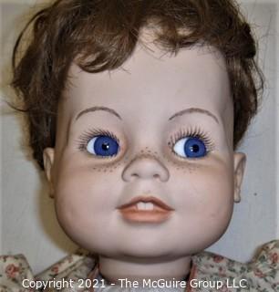 Collectible: Doll: Vintage Style Custom Made by Sarah Young. Ceramic Head and Extremities' (repaired leg)