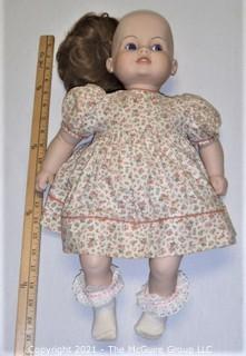 Collectible: Doll: Vintage Style Custom Made by Sarah Young. Ceramic Head and Extremities' (repaired leg)