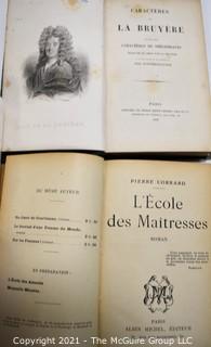 Books: Two (2) Leather Bound French Titles In French Language