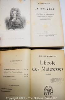 Books: Two (2) Leather Bound French Titles In French Language