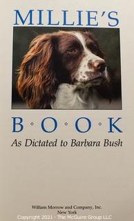 Signed Hardcover 1st Edition "Millies Book" by Barbara Bush,  1990.  White House President