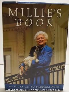 Signed Hardcover 1st Edition "Millies Book" by Barbara Bush,  1990.  White House President